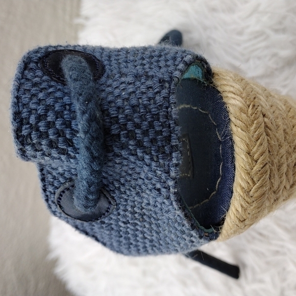 Apepazza Blue Fabric Upper Closed Toe Lace Up Gladiator Wedged Heel Espadrilles - Picture 13 of 16